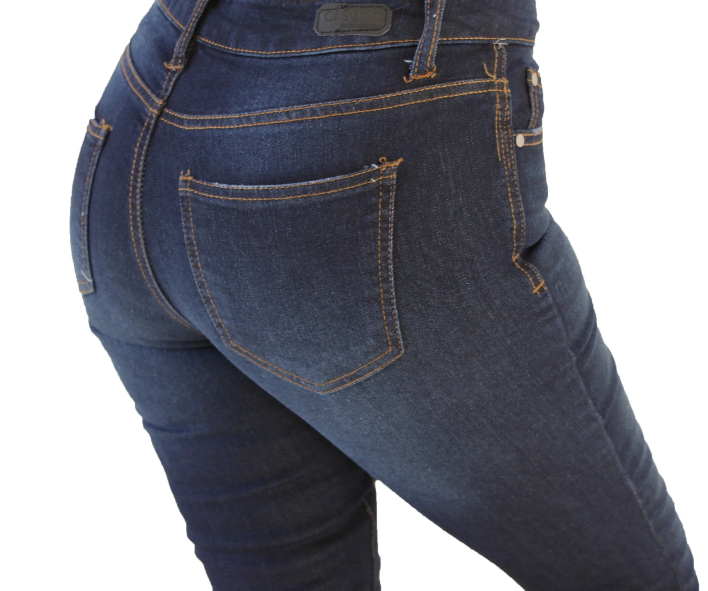 DP9943 CiSono Dark Denim Jeans W/ Angle Fringe Ankle