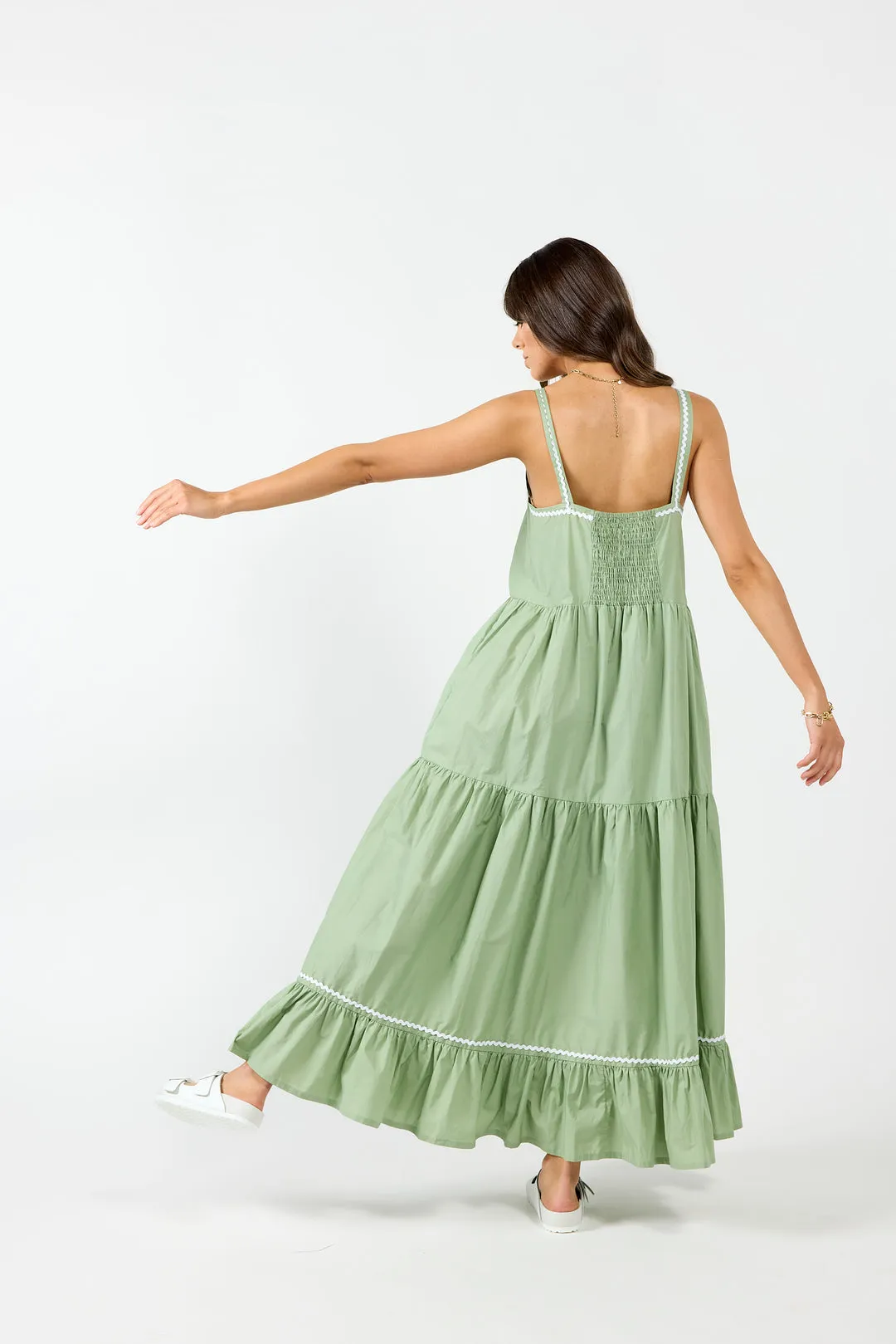 DRAMA THE LABEL EARTH DRESS ASPEN GREEN