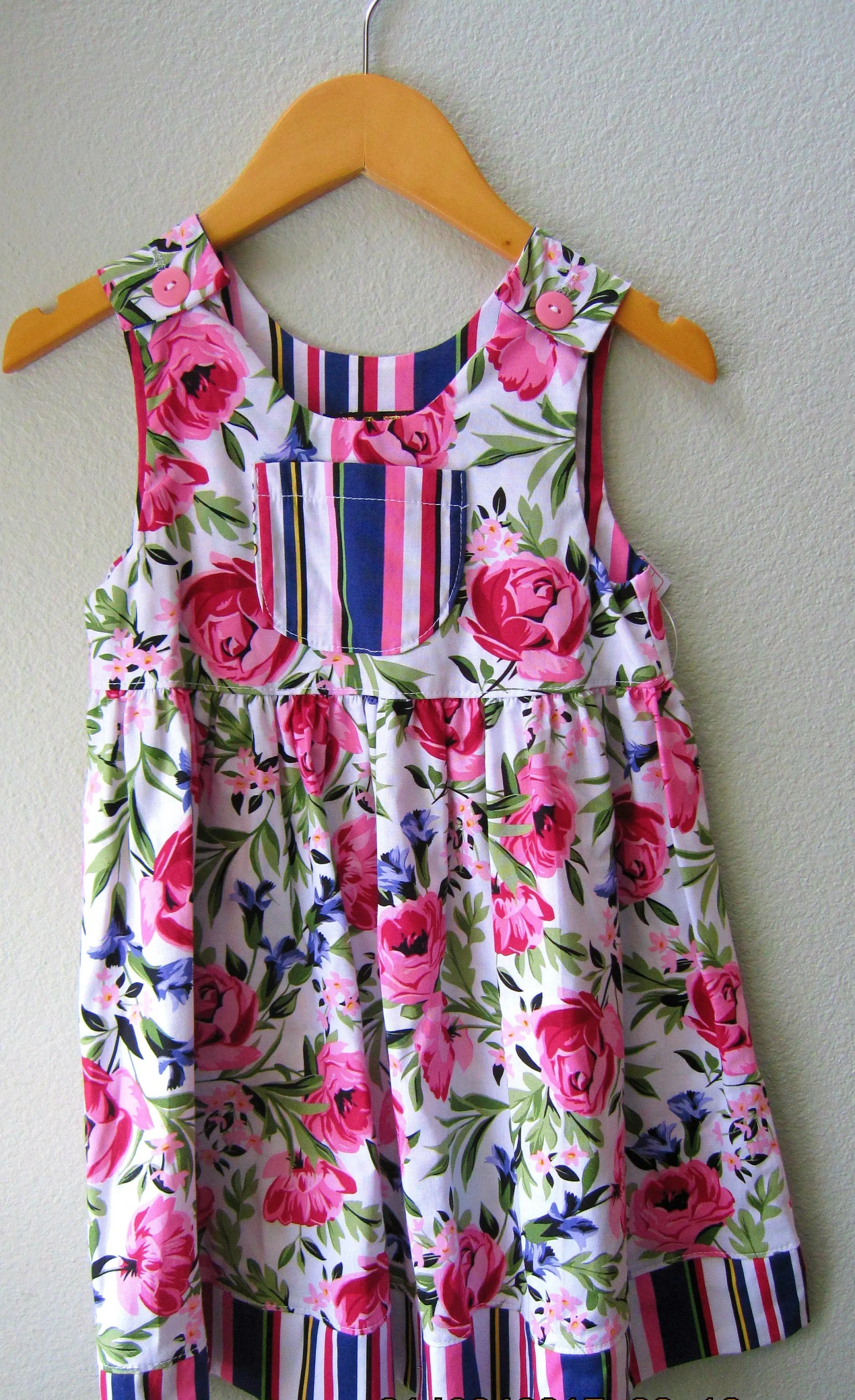 Dress, Pink Cotton Peony Purple Floral Summer Girls Beach Dress