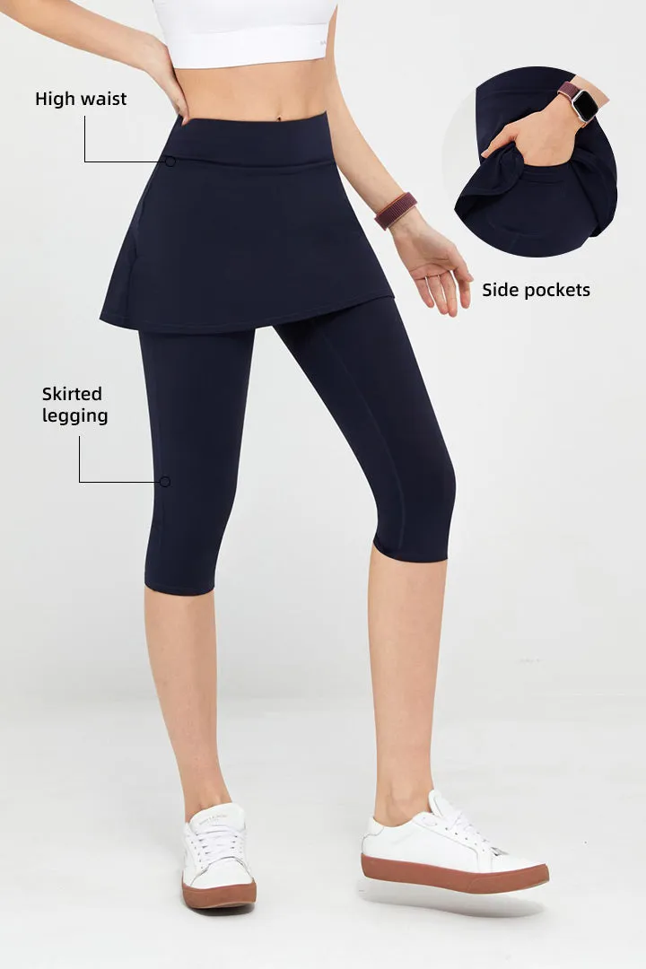 FlexEase™ High-Waist Skirted Capri Legging