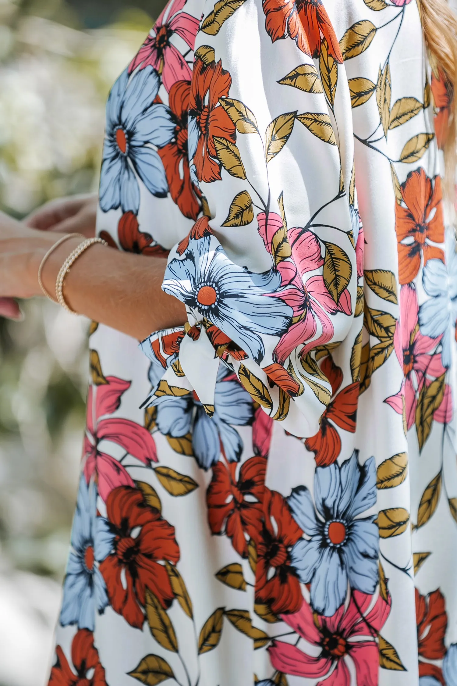 Floral Print Button-Front Cover-Up Dress