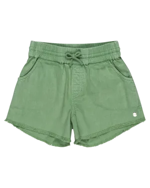 Girls Scenic Route Twill Shorts in Basil