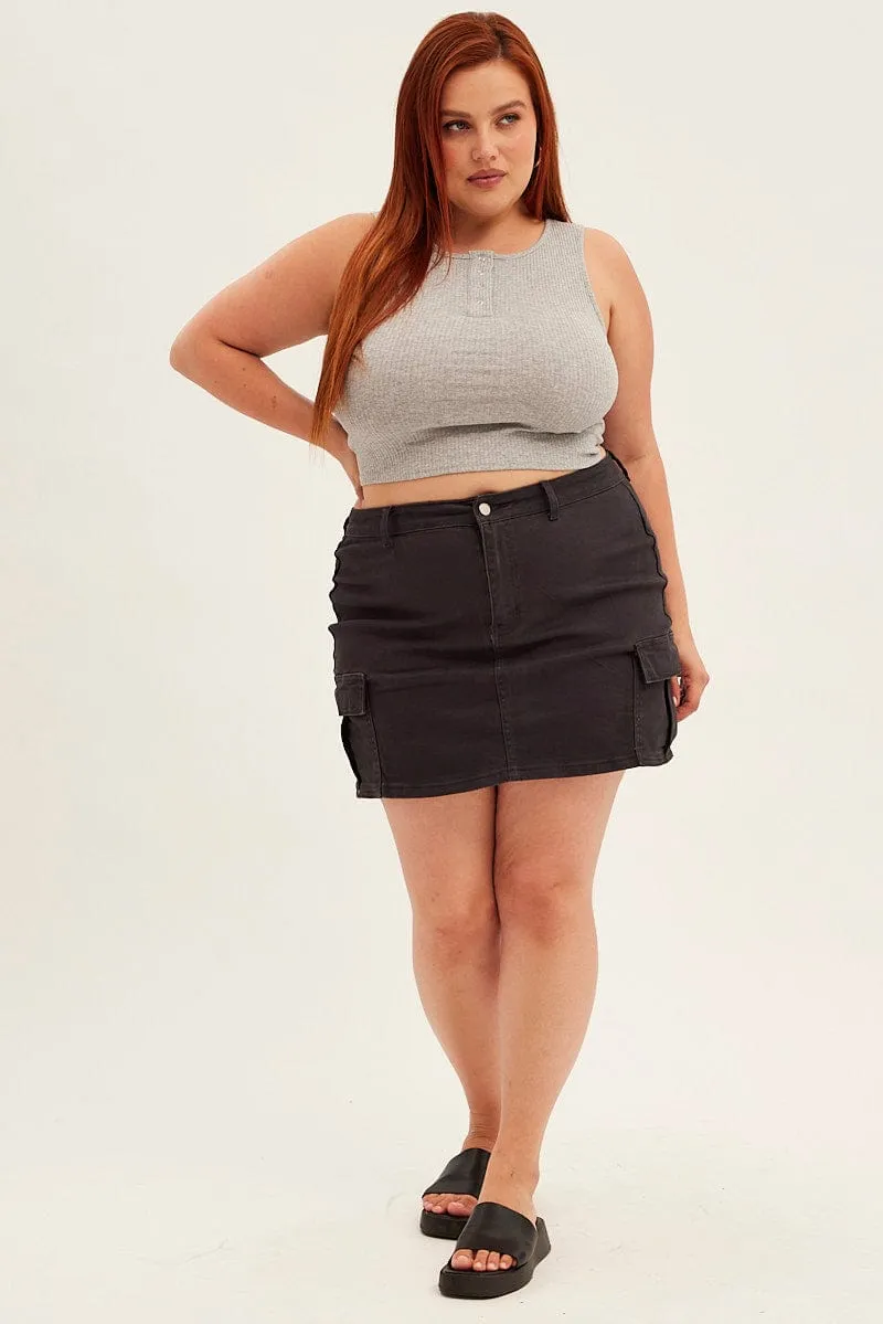 Grey Tank Top Sleeveless Button Down