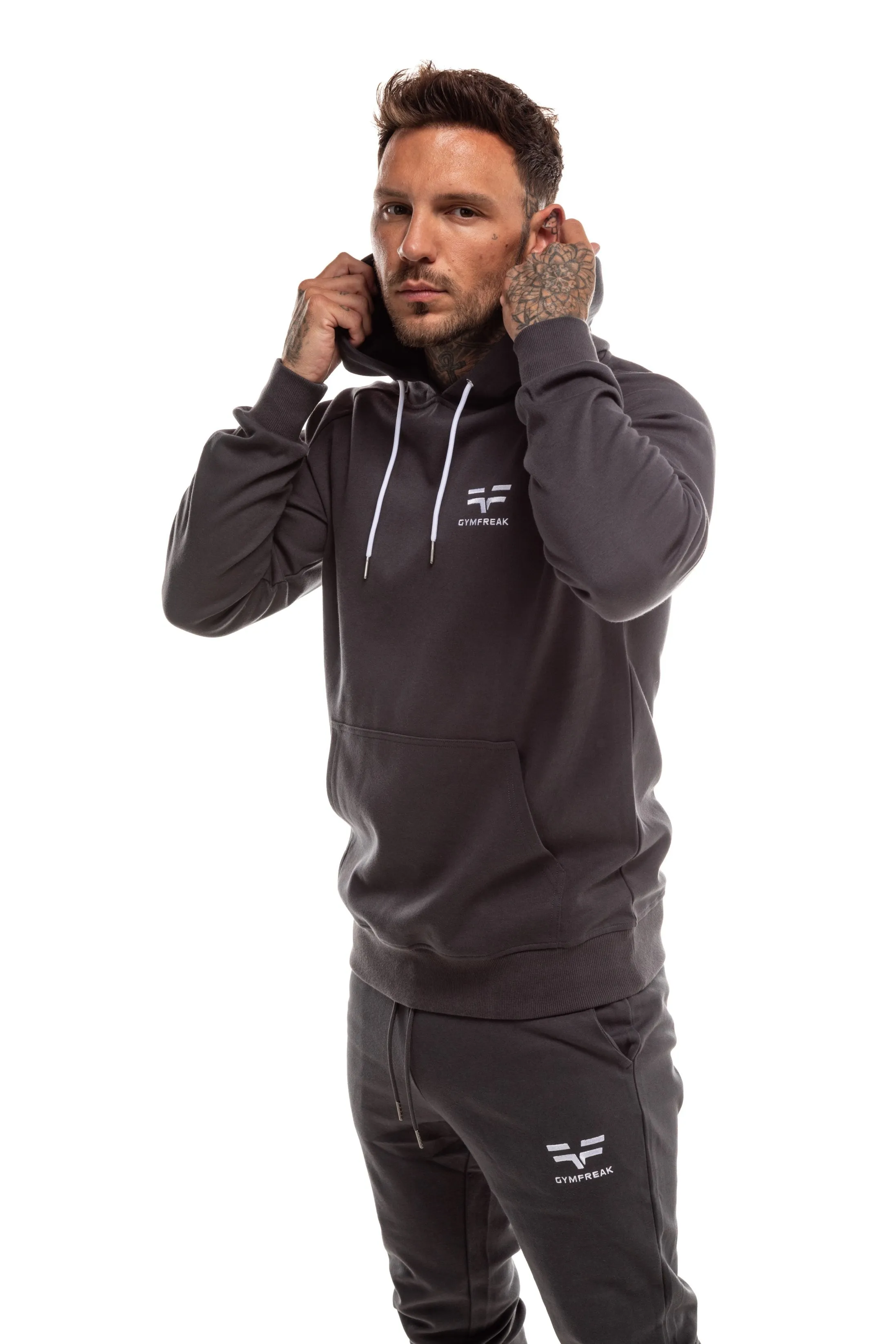 GymFreak Mens Power Hoodie - Charcoal