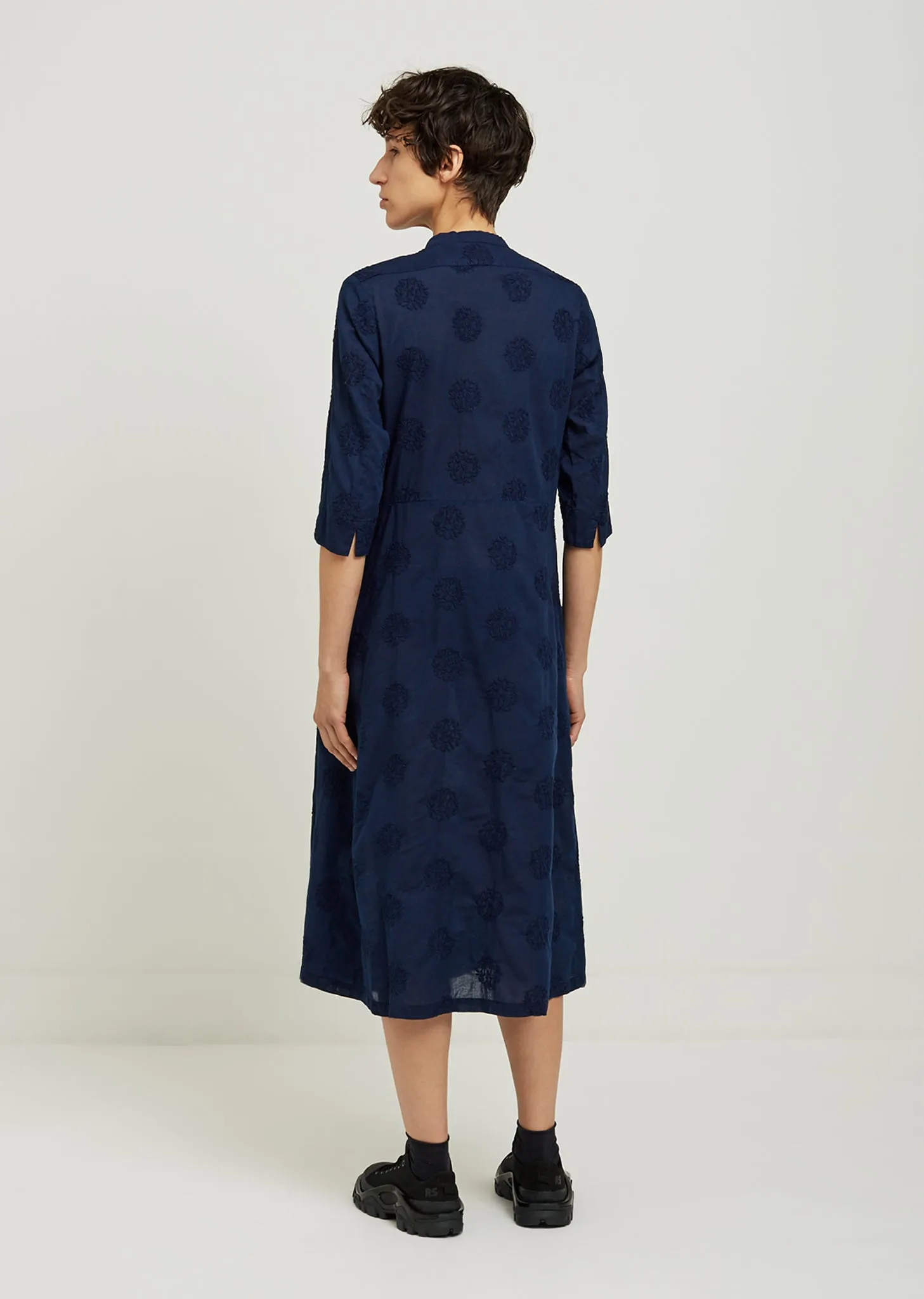 Hand Dyed Leaf Circle Embroidery Dress
