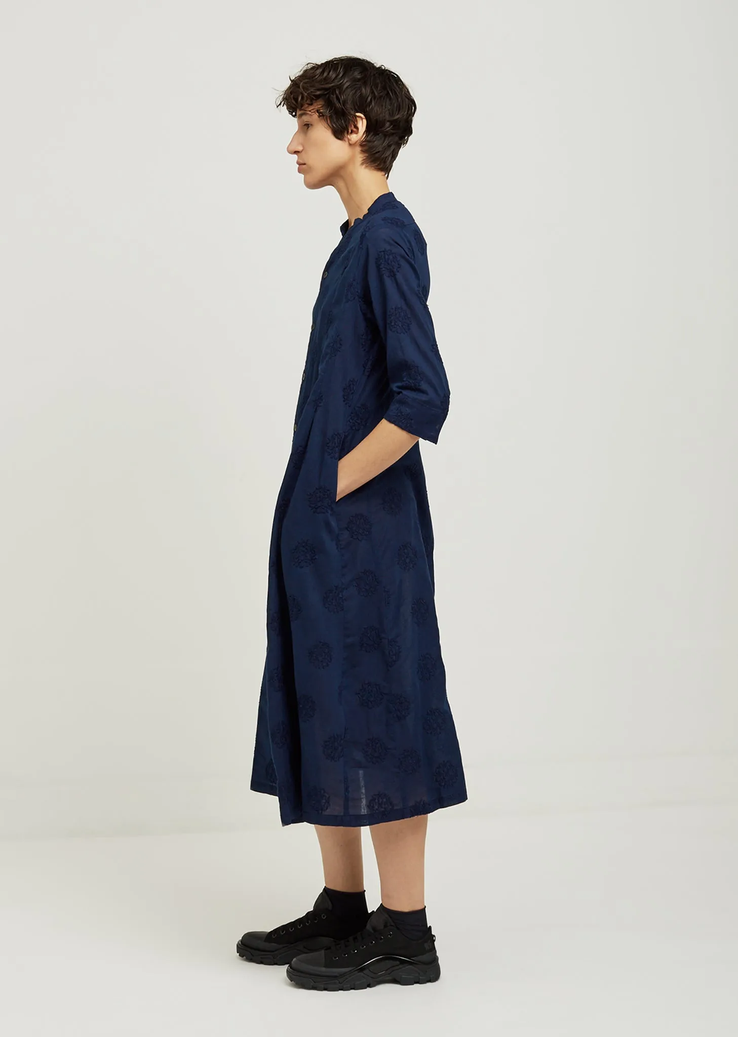Hand Dyed Leaf Circle Embroidery Dress