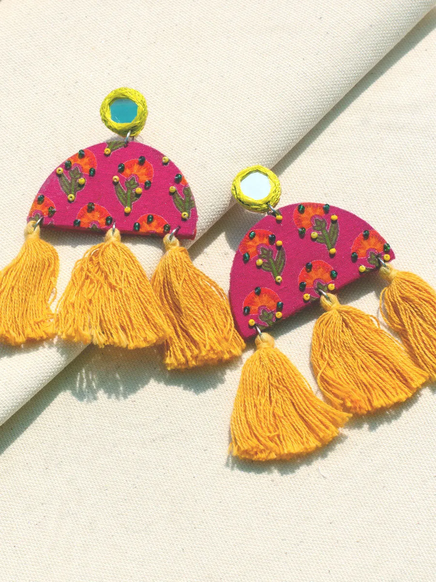 Haseena Hand-embroidered Tassel Earrings