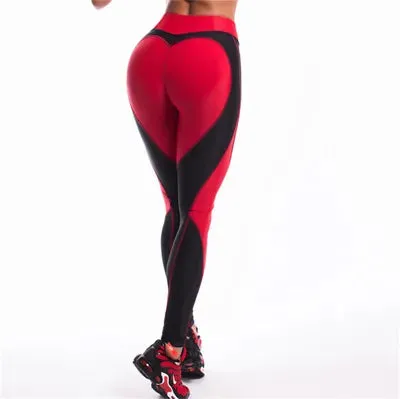 Heart Shape Leggings Women New Red Black Color High Waist