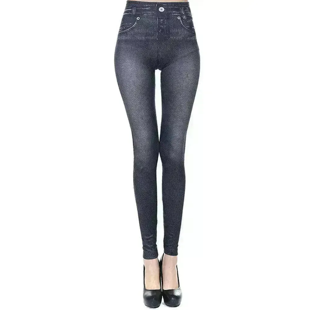 High Waisted Jeggings - Denim Leggings