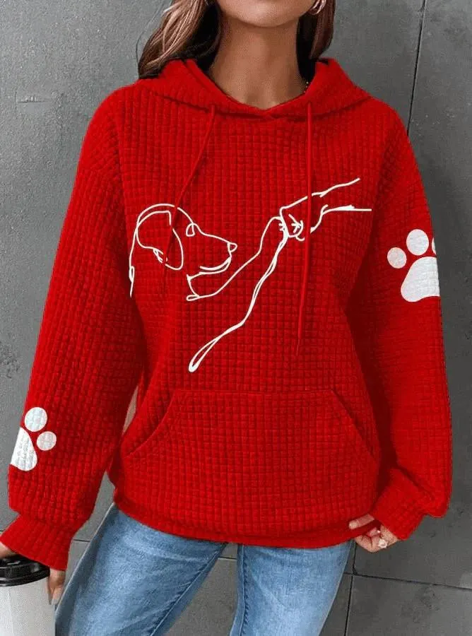 Ivyshape | Cozy Dog Print Hoodie