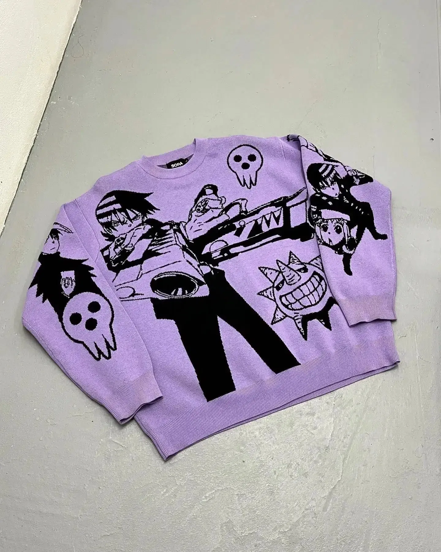 Jinquedai Y2K Anime Knitted Sweater