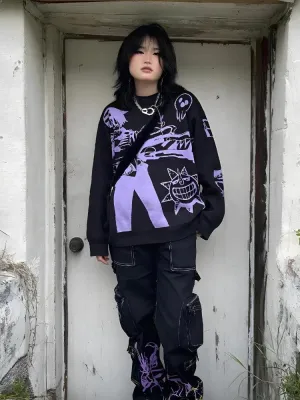 Jinquedai Y2K Anime Knitted Sweater