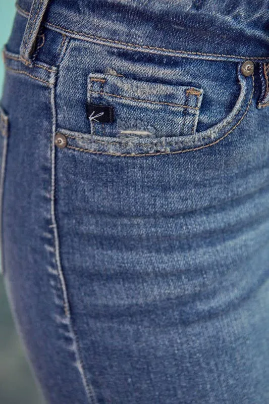 Kan Can Cory Mid Rise Bermuda Denim Shorts