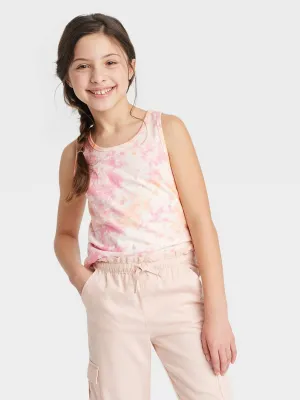 Kids Girl Washed Tank Top,Multi