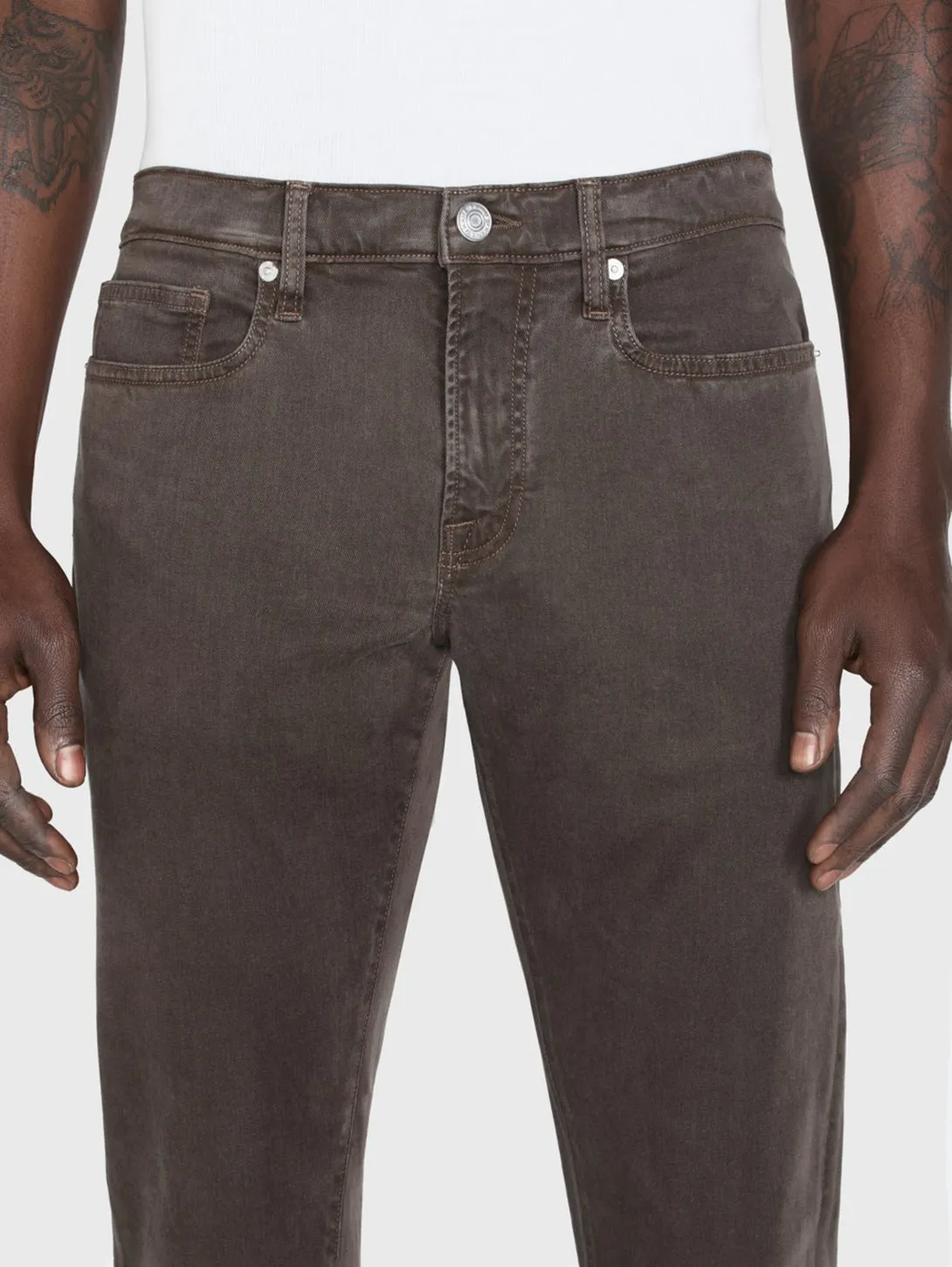 L'Homme Slim Twill Pant - Mocha