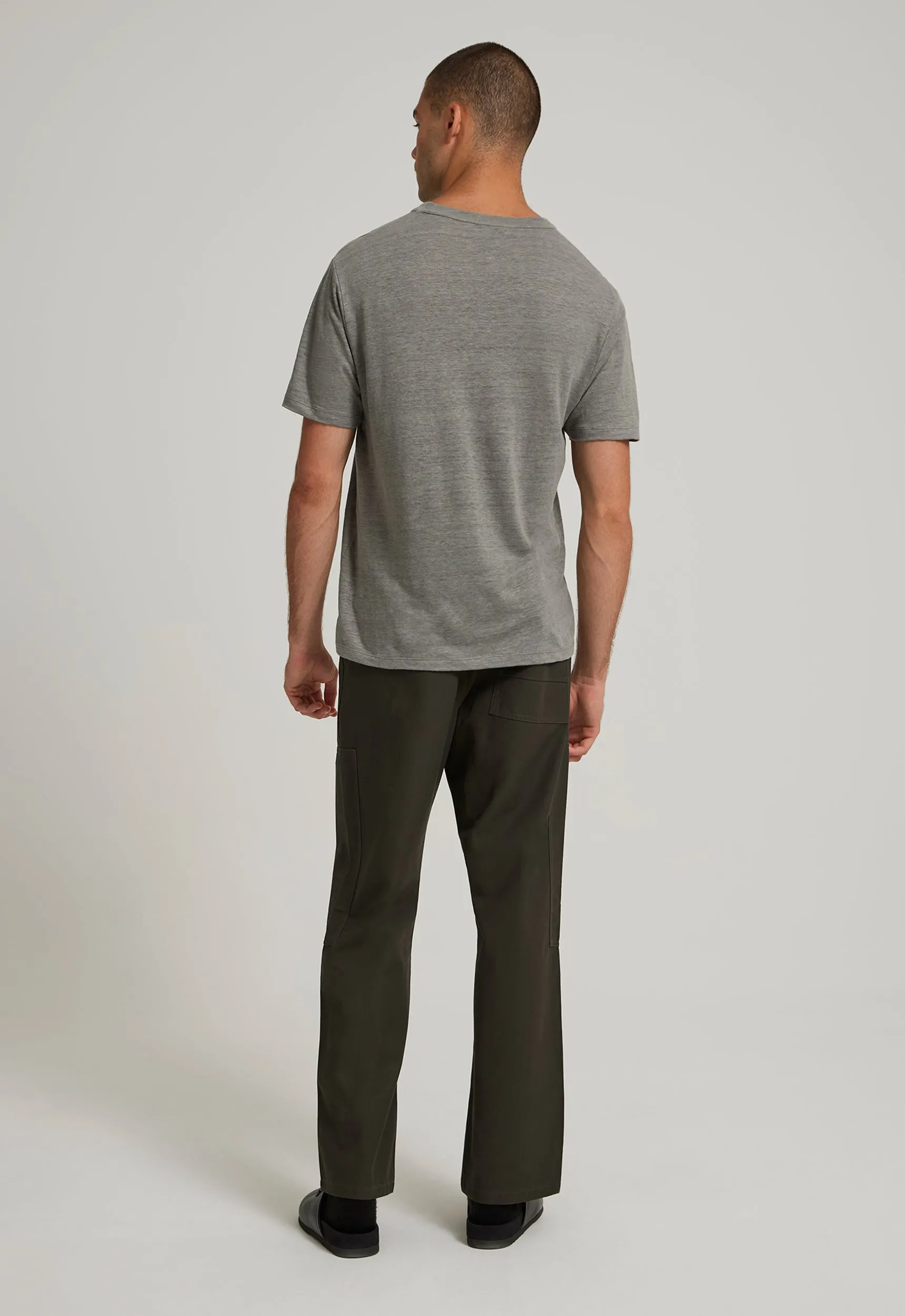 Line Linen Tee in Shrub