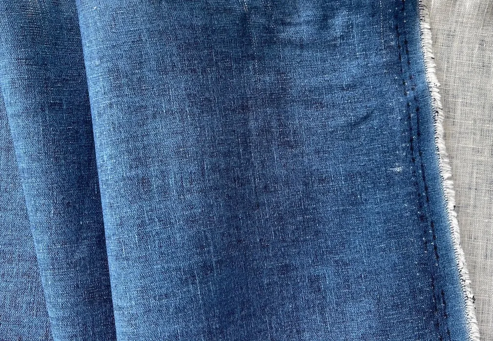 Loro Piana Heathered Inky Blueberry Slush Dip-Dyed Linen & Cotton (Made in Italy)