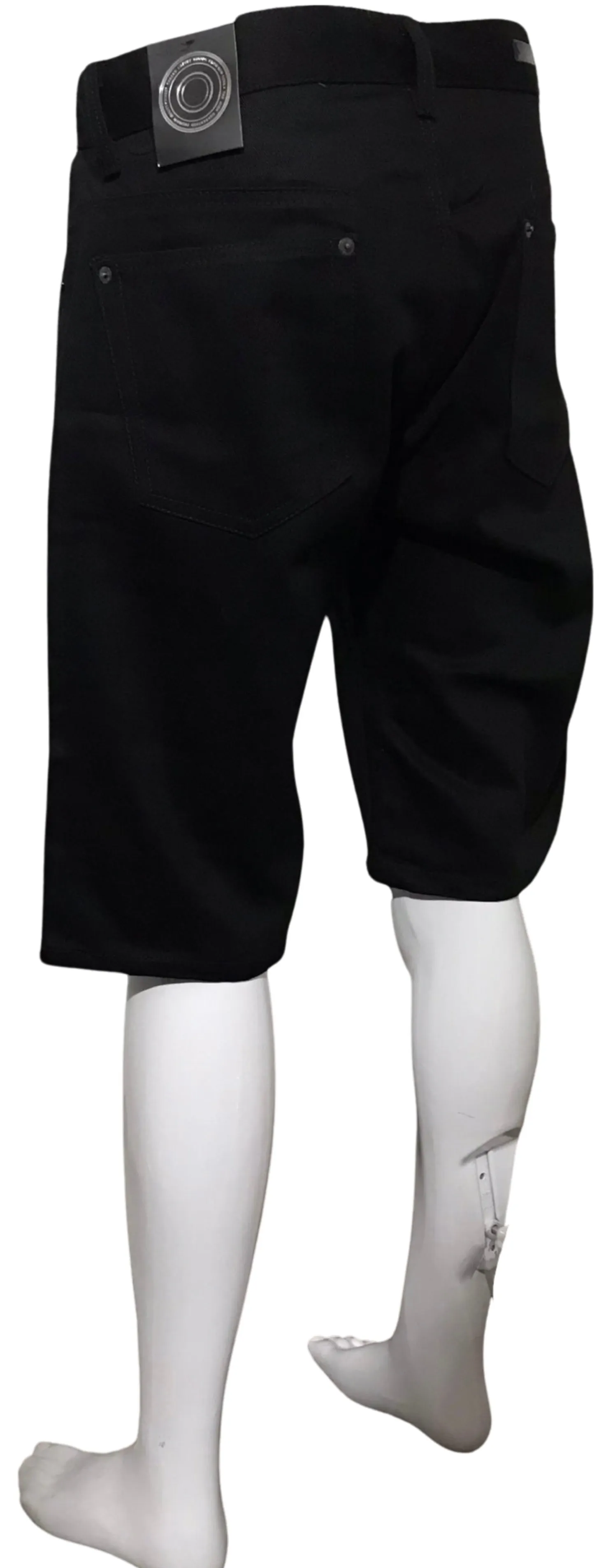 ^MAXI MILIAN^ (BLACK) ~KING~ DENIM SHORTS (SLIM FIT) (EMBROIDERED)