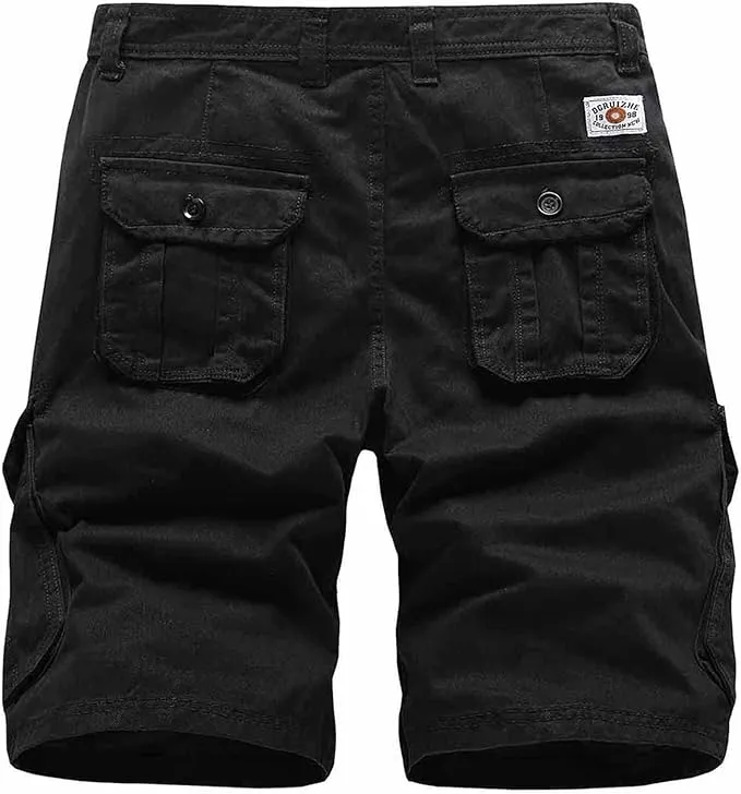 Men's Multi-Pocket Cargo Black Shorts