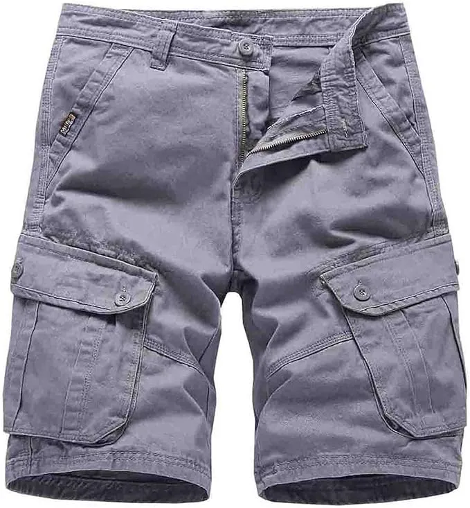 Men's Multi-Pocket Cargo Grey Shorts