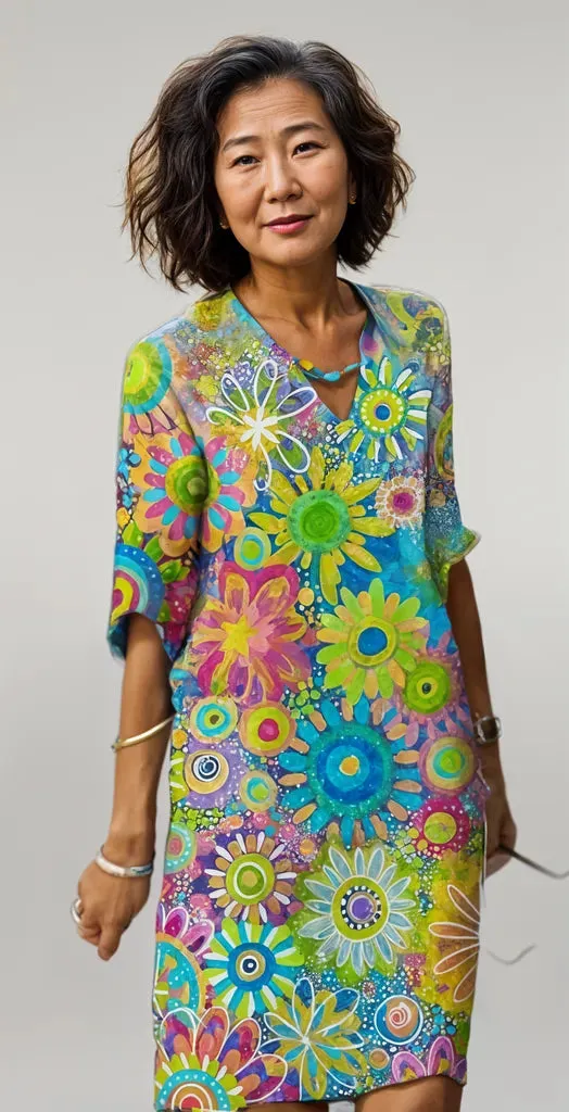 Mia | Colourful Floral Dress