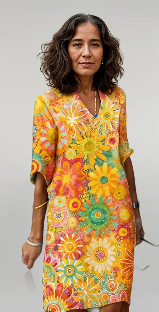 Mia | Colourful Floral Dress