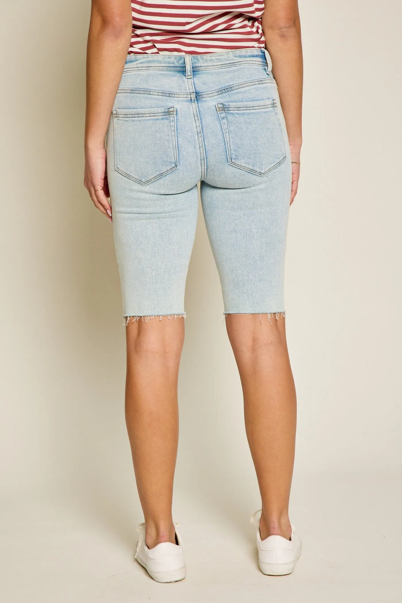 Mid Rise Skinny Bermuda Jeans