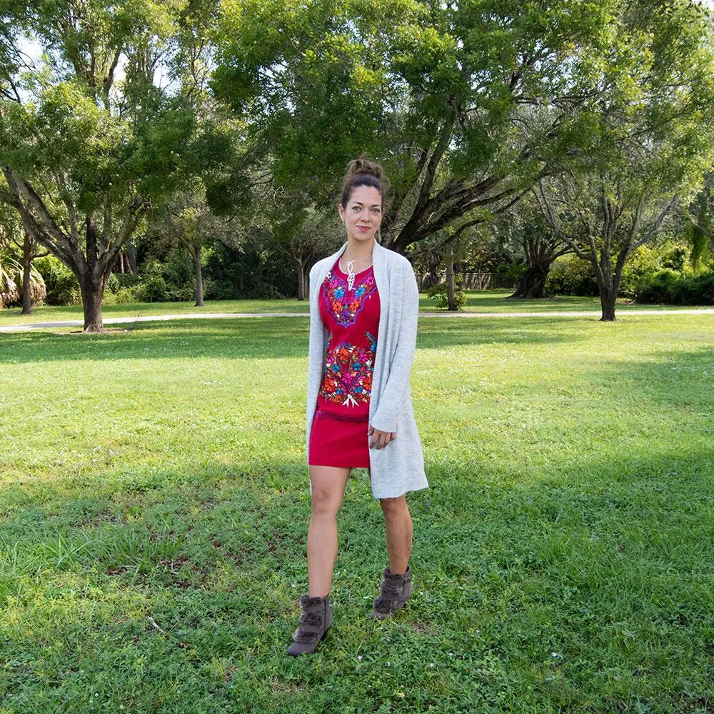 Multi-Color Embroidery Mexican Dress