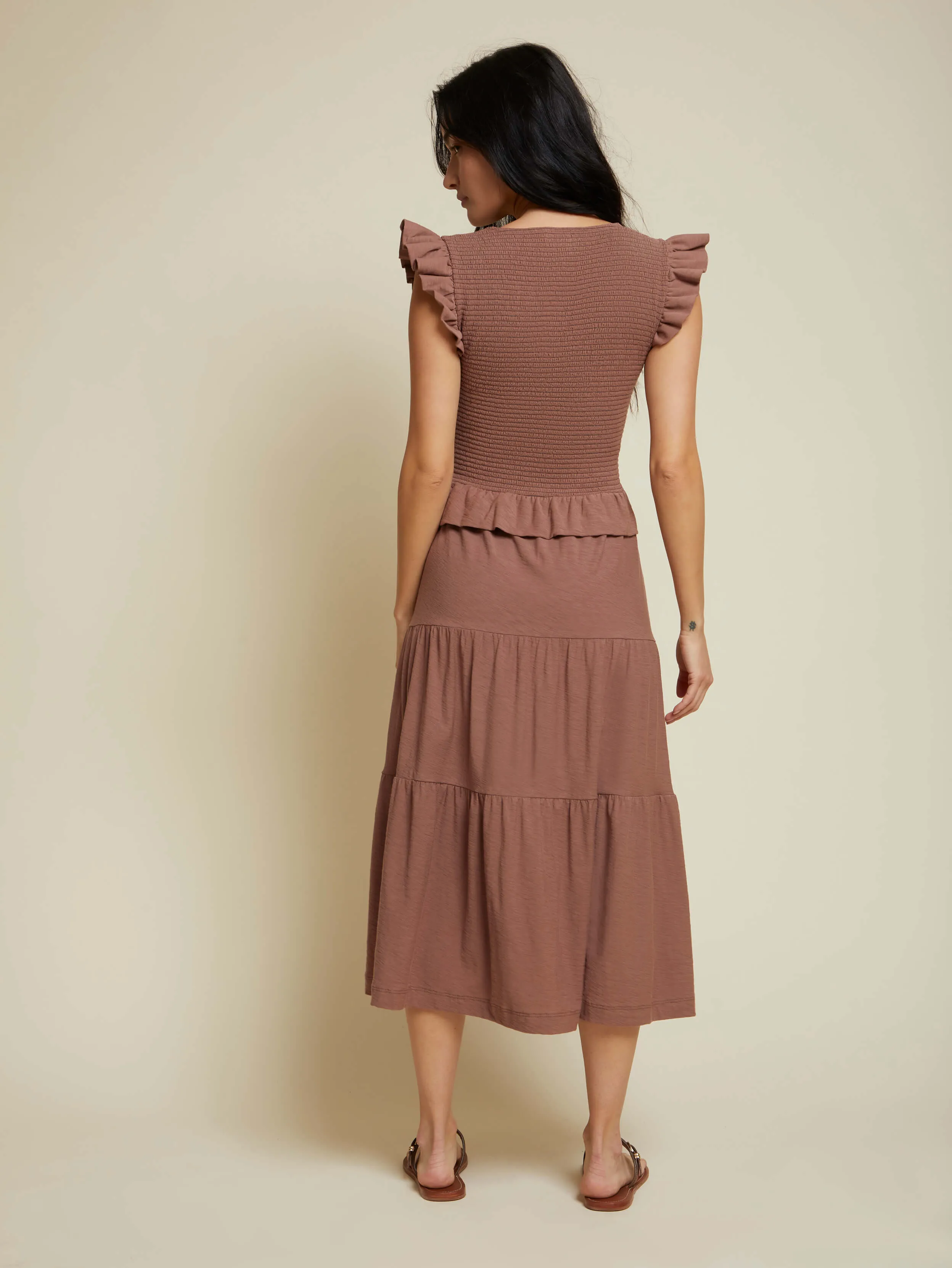 Nation LTD - Fabienne Fused Ruffle Dress in Mojave