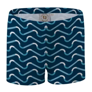 Navy Wave Set Swim Shorts