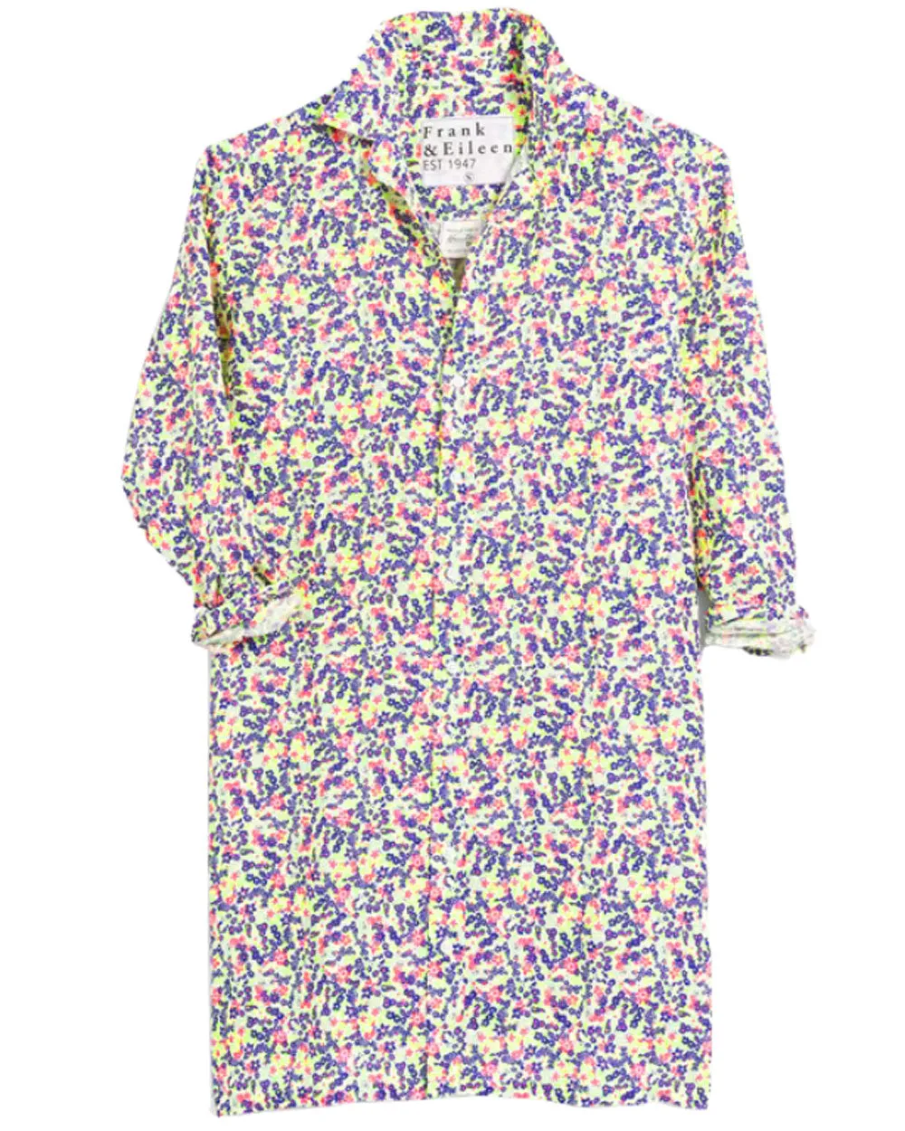 Neon Floral Hunter Woven Button Up Dress