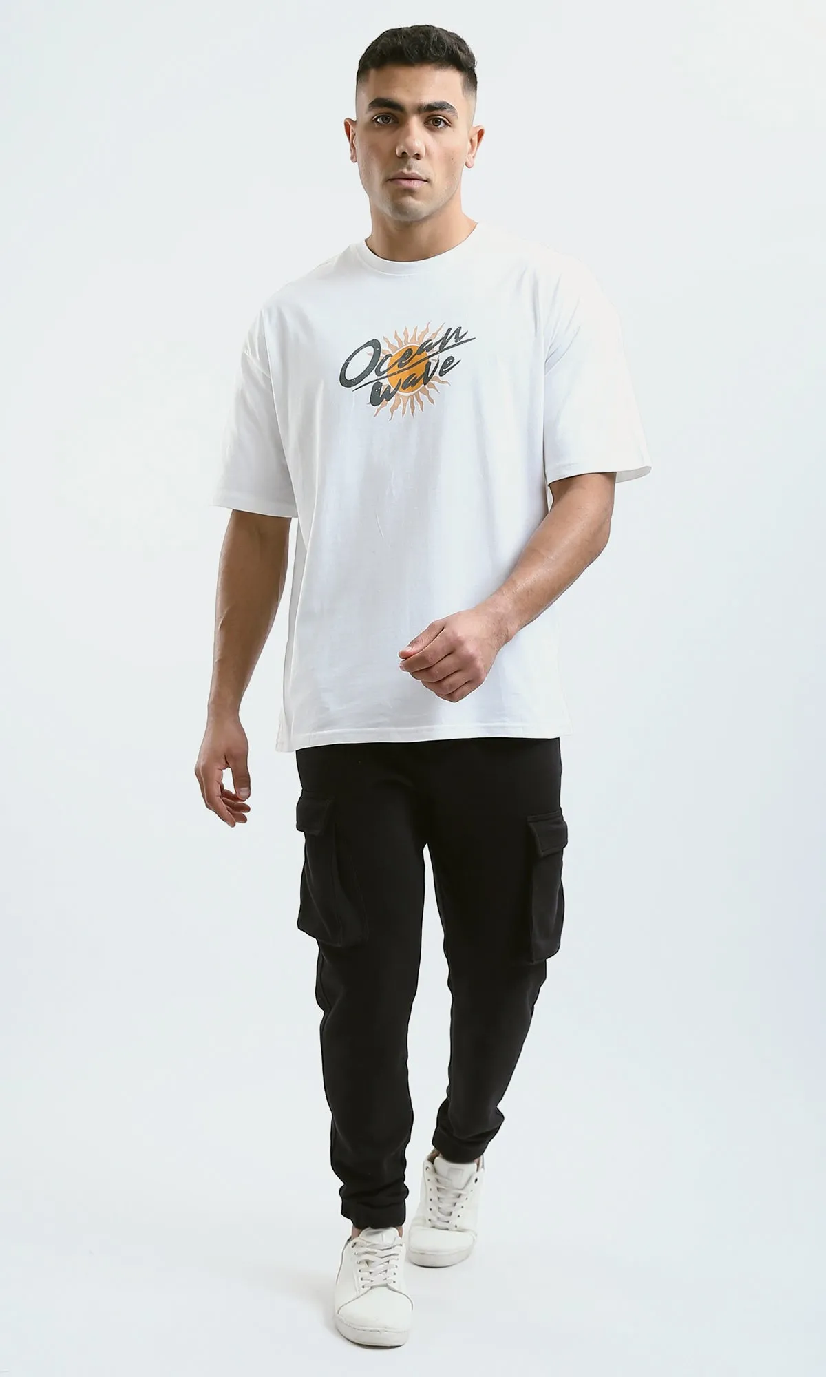 O178904 Black Slip On Solid Jogger Pants With Hem