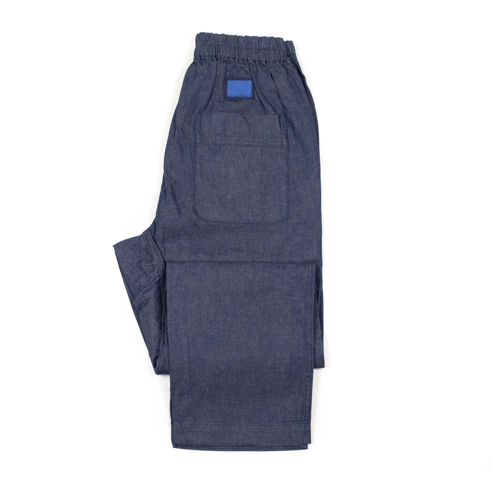 Pajama easy pants in cotton and linen denim