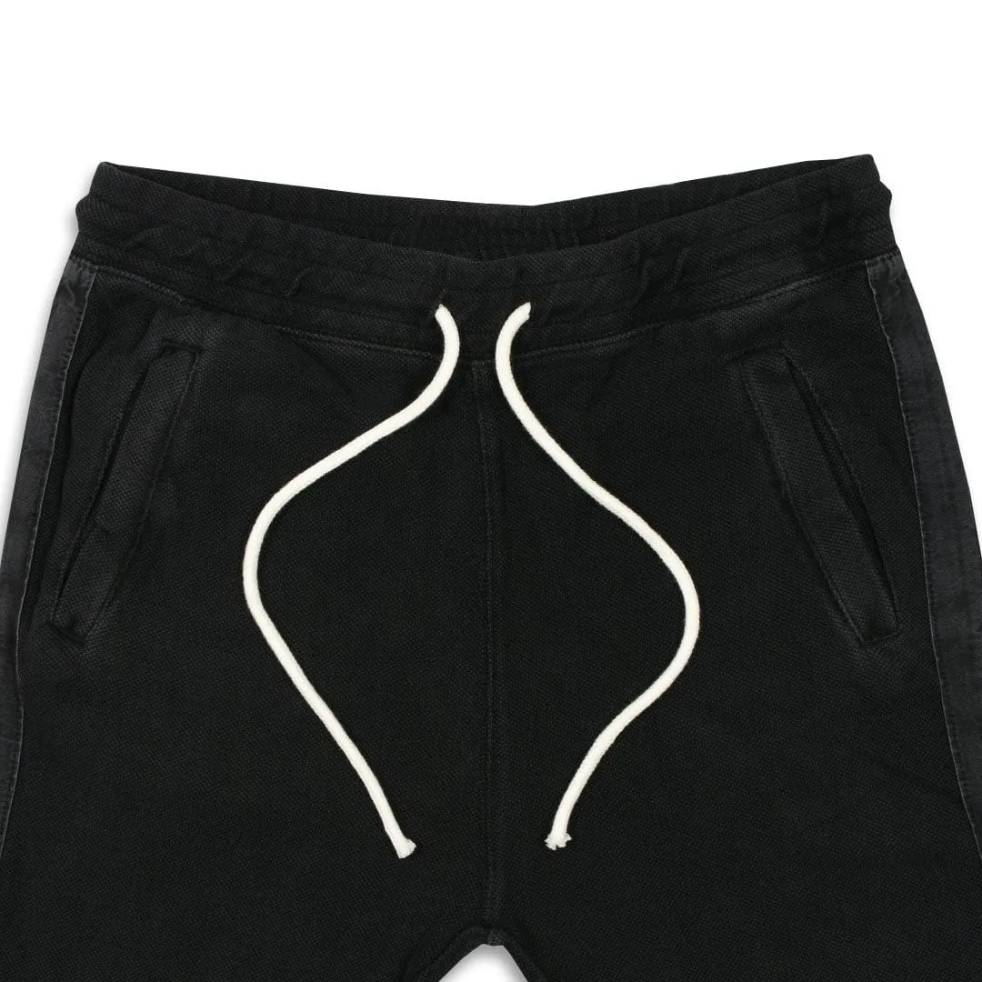 PIQUE DOUBLE TECH SLIM FIT BLACK JOGGER PANTS