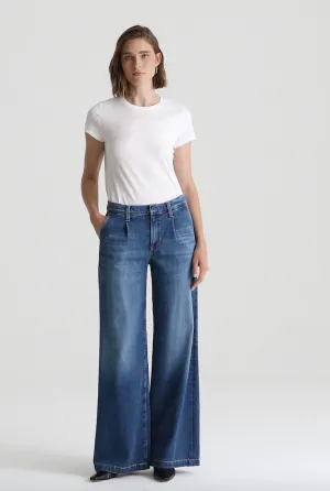Pleated Stella Low Slung Palazzo - Provence
