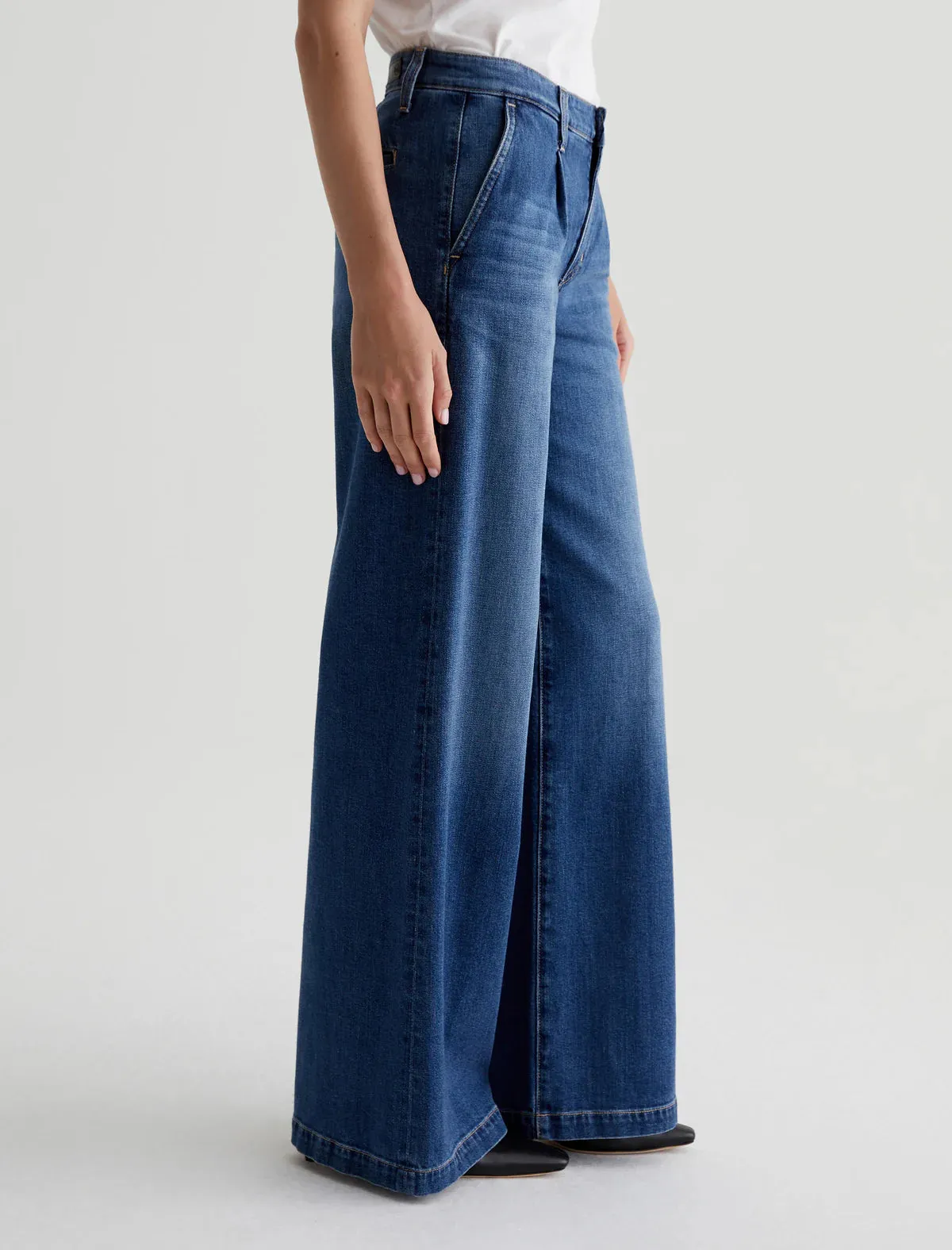 Pleated Stella Low Slung Palazzo - Provence