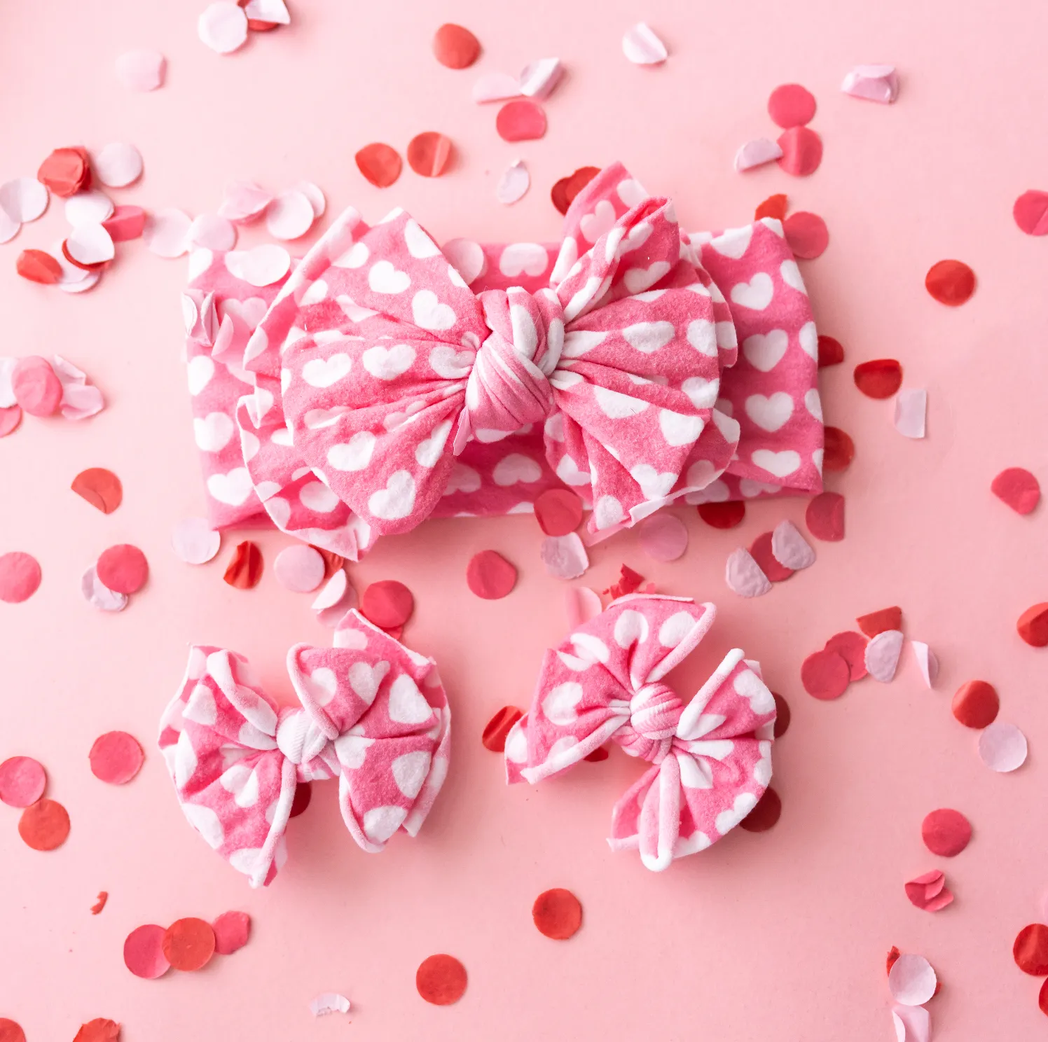 PRINTED FAB: dreamboat (pink & white hearts)
