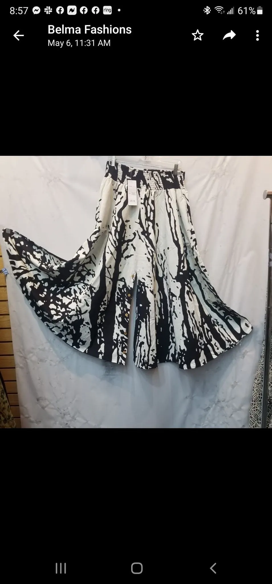 Printed Palazzo Pant Skirt