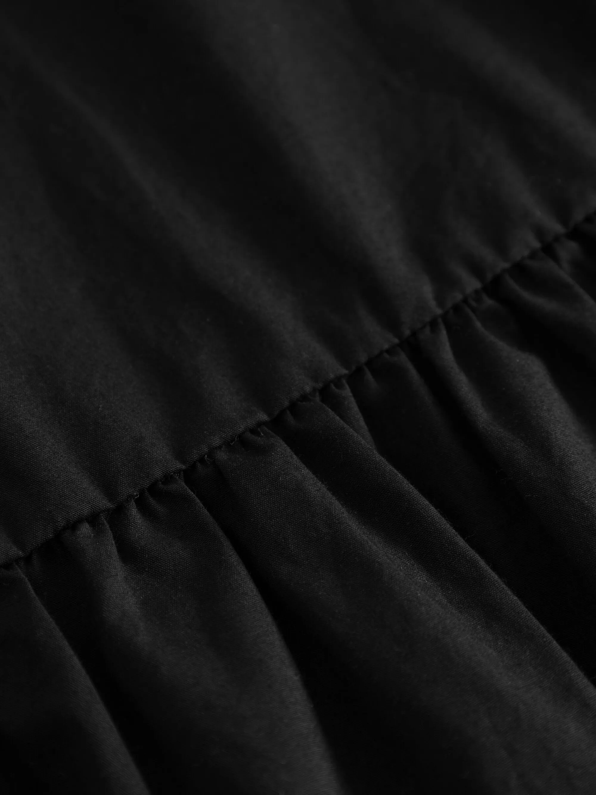 Puff sleeve poplin dress - Black Jet