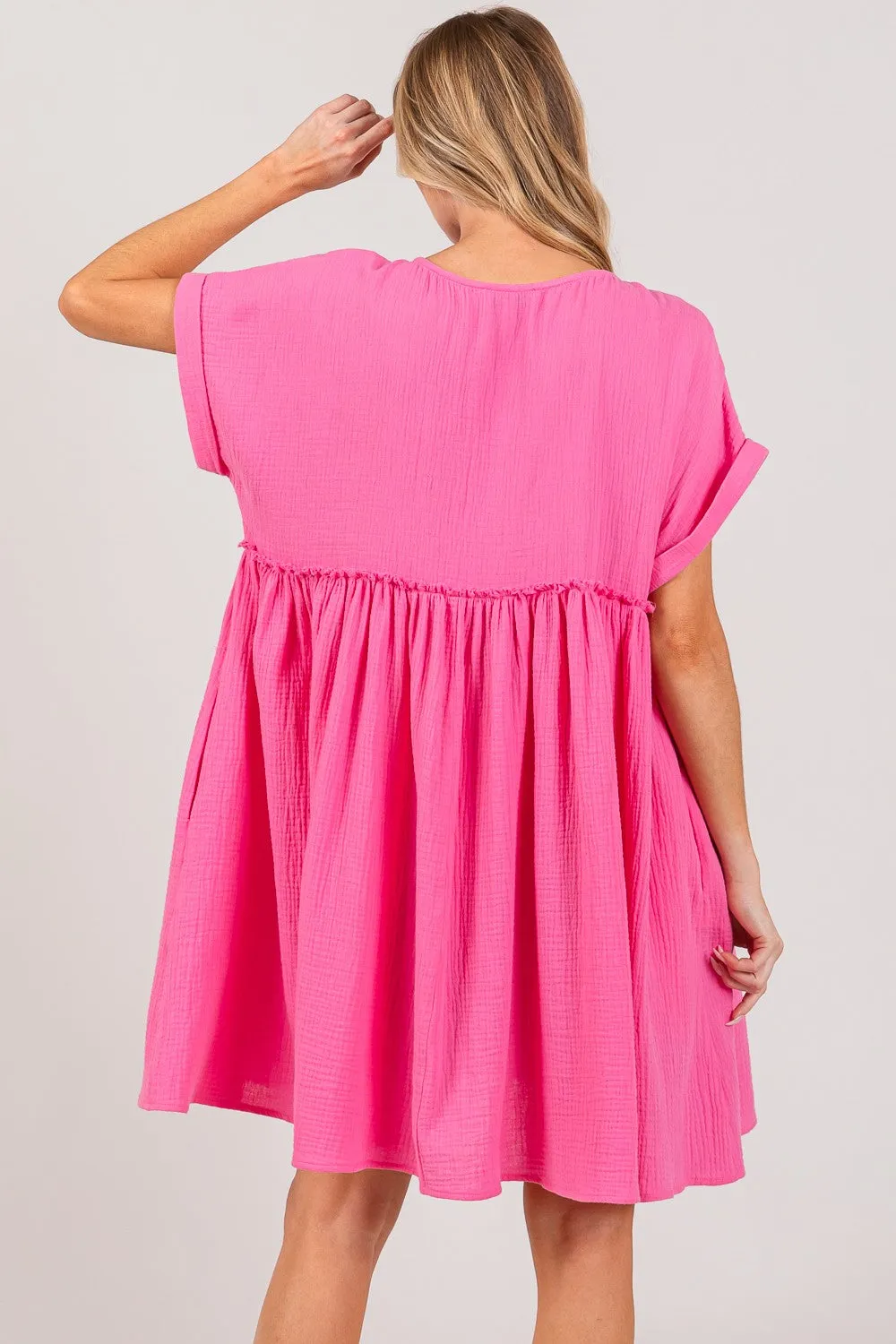 SAGE   FIG Button Up Short Sleeve Dress