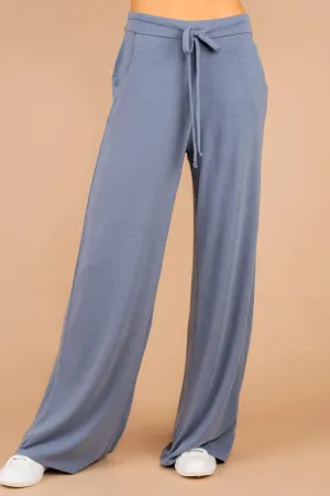 Save Some Time Cement Gray Palazzo Pants