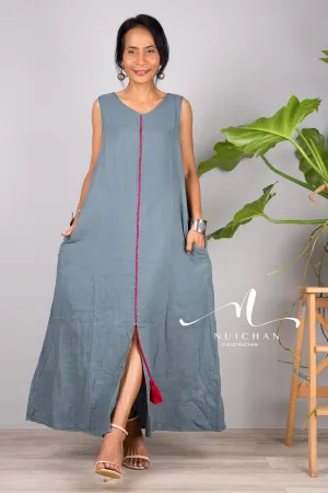 Sleeveless cotton summer dress