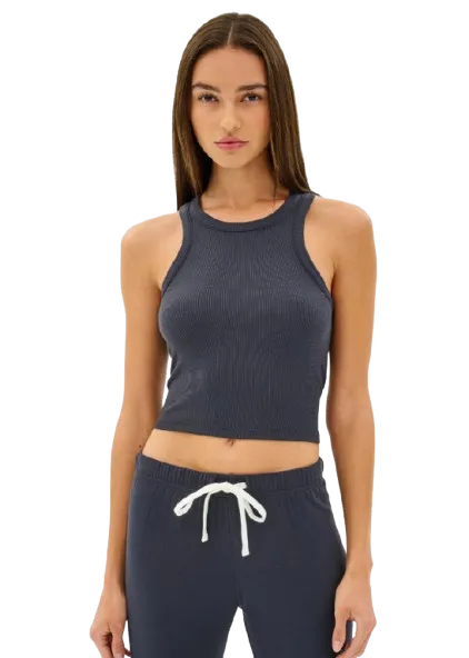 Splits59 Kiki Rib Crop Tank - Graphite