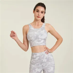 Sports Bra Camouflage Yoga Crop Top Women Push Up Underwear Shockproof Fitness Vest Gym Sportswear Sports Bra