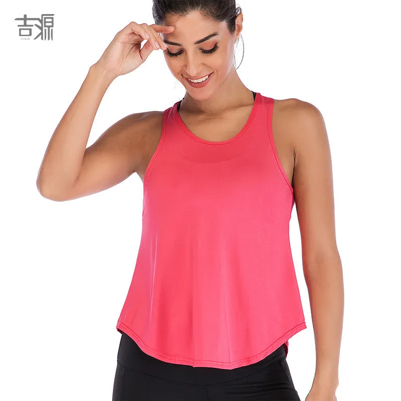 Sporty Tank Top Splitted Mesh Breathable Yoga Europe Quick Dry Women Activewear