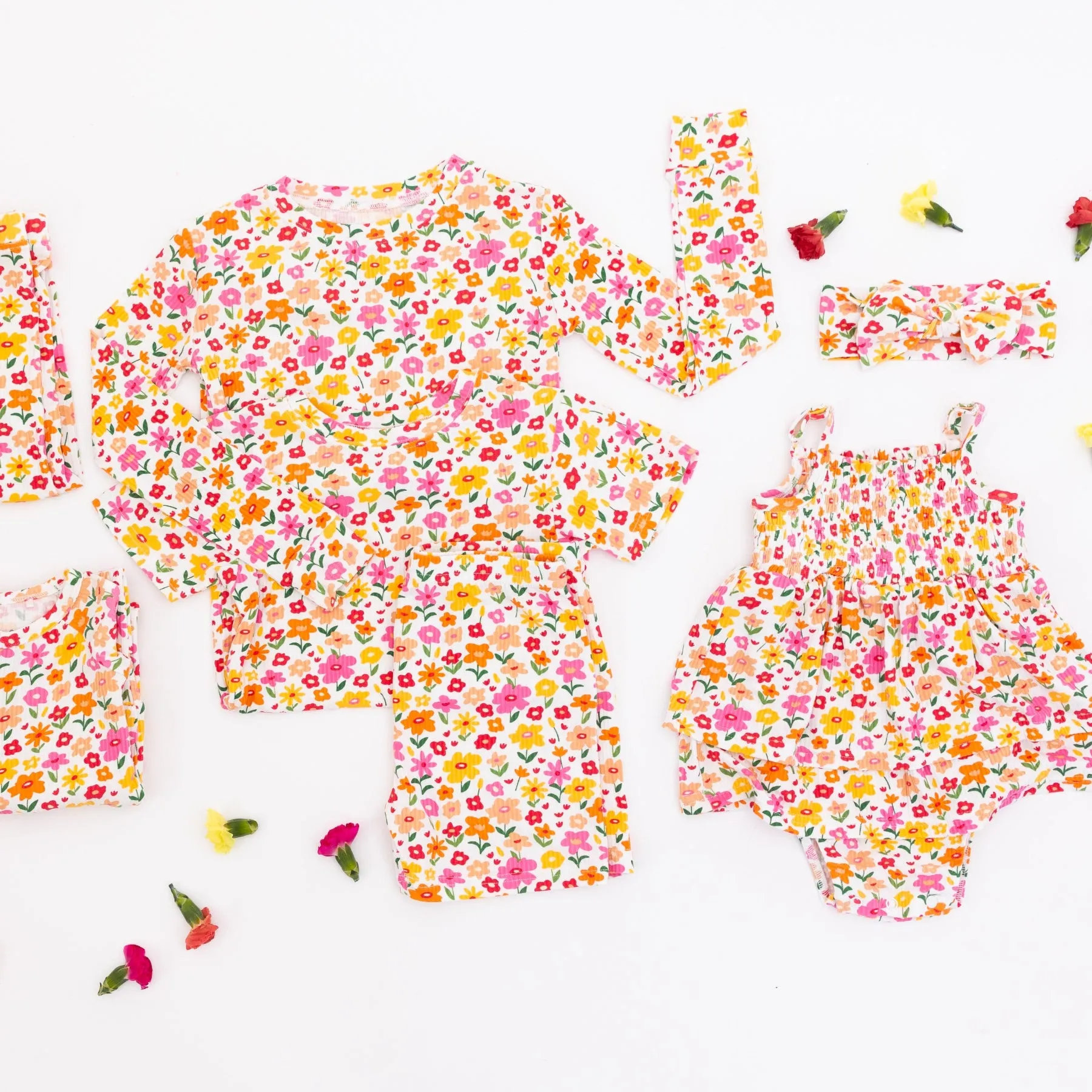 Summer Blooms Small Ribbed Two-Piece Set