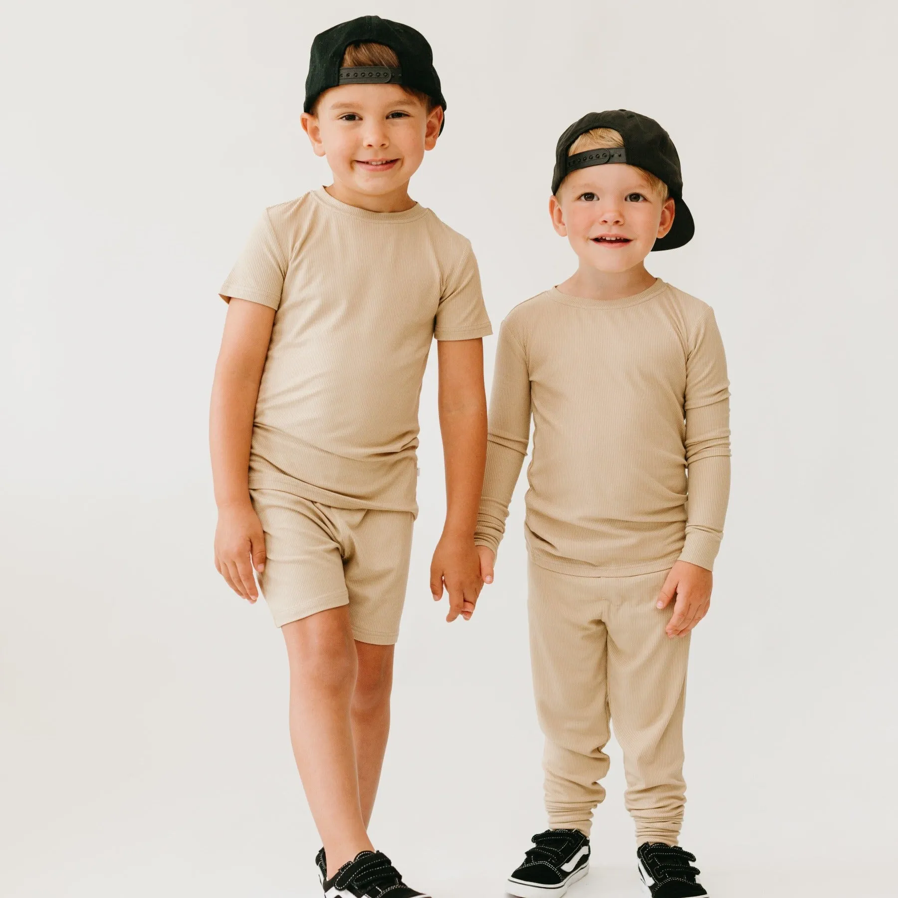 Tan Small Ribbed Two-Piece Set