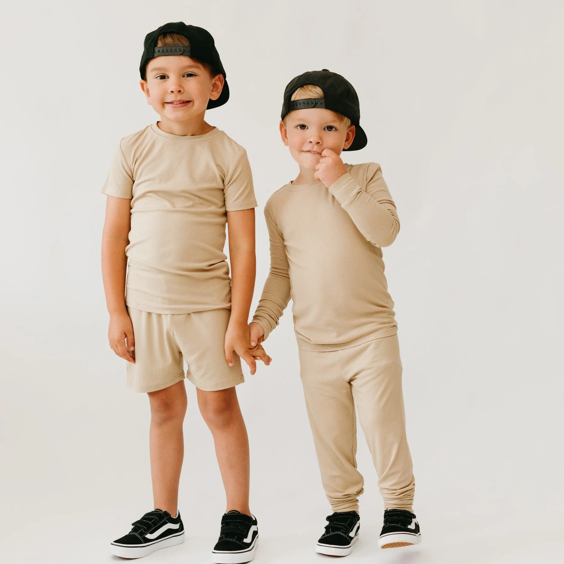 Tan Small Ribbed Two-Piece Set