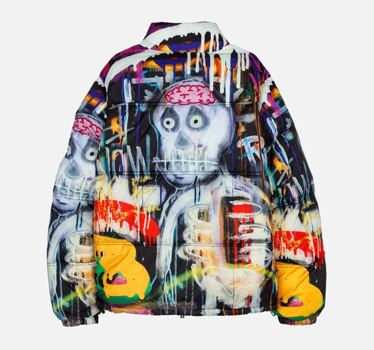 Tango Hotel Skull Drip Puffer Jacket (Multi)
