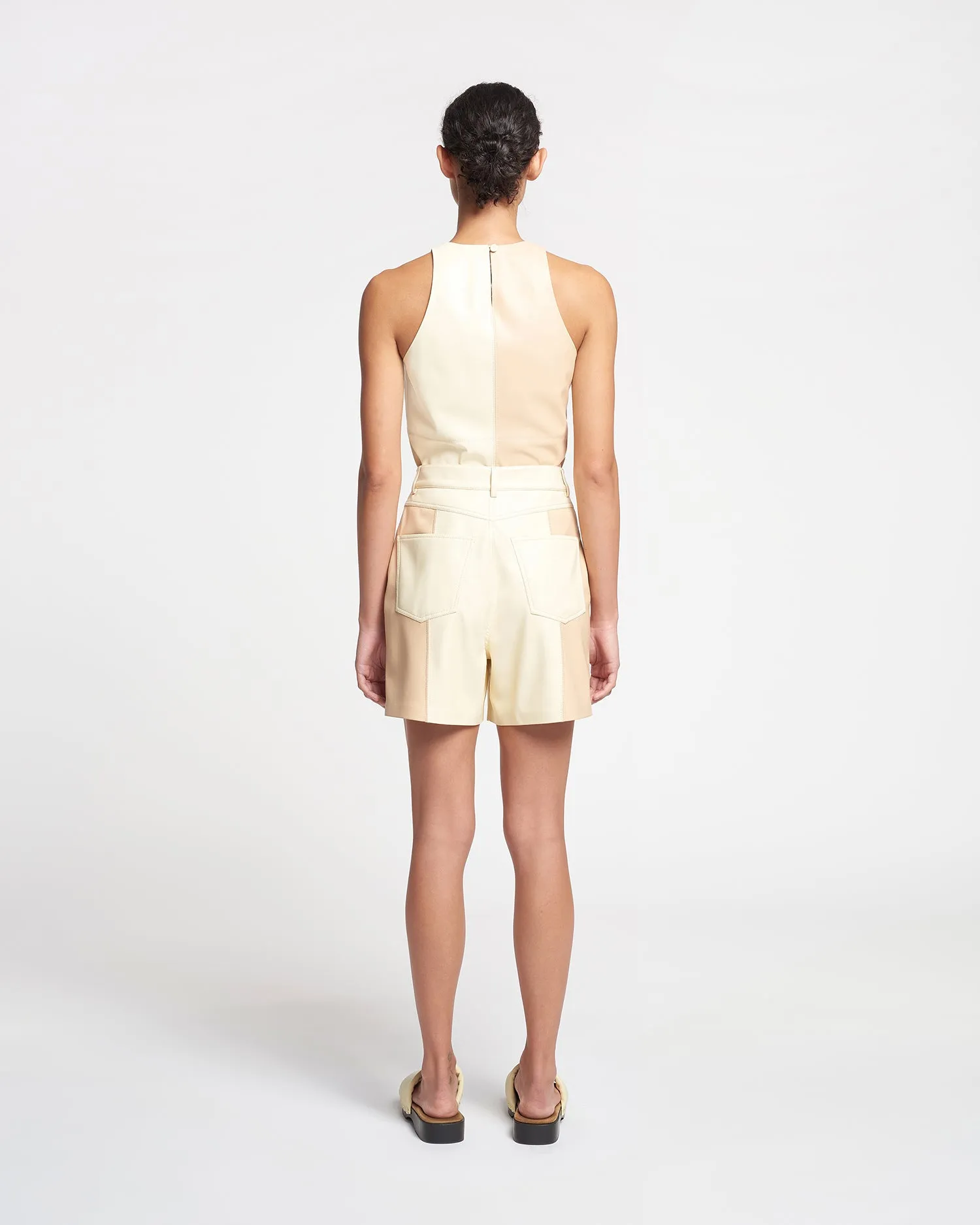 Teza - Alt-Leather Top - Eggshell/Vanilla